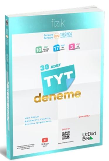 ÜçDörtBeş Yayınları TYT Fizik 30 Deneme **YENİ** 2025